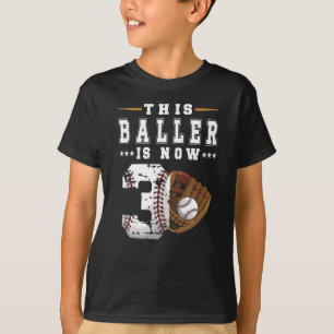 3. Geburtstagsgeschenk Baseball Spieler 3 Jahre al T-Shirt