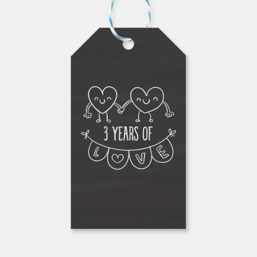 3. Geburtstagsgeschenk Chalk Herz Geschenkanhänger (Rückseite)