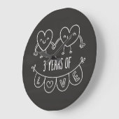 3. Geburtstagsgeschenk Chalk Herz Große Wanduhr (Winkel)
