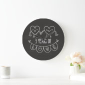 3. Geburtstagsgeschenk Chalk Herz Große Wanduhr (Zuhause)