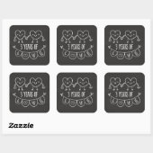 3. Geburtstagsgeschenk Chalk Herz Quadratischer Aufkleber (Blatt)