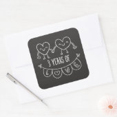 3. Geburtstagsgeschenk Chalk Herz Quadratischer Aufkleber (Umschlag)