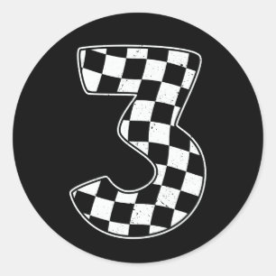 3. Geburtstagskarte Nummer 3 Runder Aufkleber