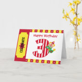 3. Geburtstagskreis-Clowkarte Karte (Gelbe Blume)