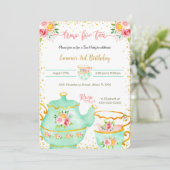 3. Geburtstagstee-Party Einladung (Stehend Vorderseite)