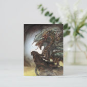 3-gehackte Drachenpostkarte Postkarte (Stehend Vorderseite)
