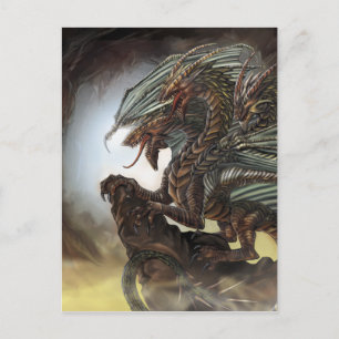 3-gehackte Drachenpostkarte Postkarte