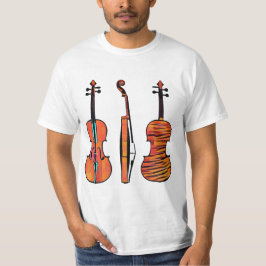 3 Geigen Originale Musikinstrumente Pop Kunst T-Shirt