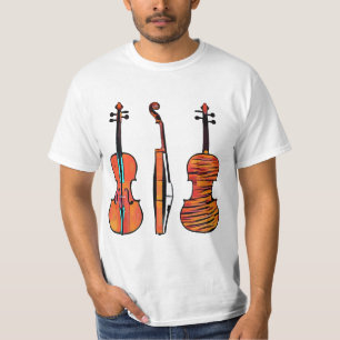 3 Geigen Originale Musikinstrumente Pop Kunst T-Shirt