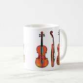 3 Geigen Pop Originale Musikinstrumente Kunst Kaffeetasse (VorderseiteRechts)