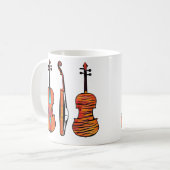 3 Geigen Pop Originale Musikinstrumente Kunst Kaffeetasse (Vorderseite Links)