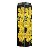 3 gelbe Blumen Thermosbecher (Rückseite)