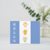 3 Gelbe Eulen Flying Postcard Postkarte (Stehend Vorderseite)