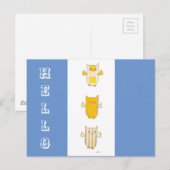 3 Gelbe Eulen Flying Postcard Postkarte (Vorne/Hinten)