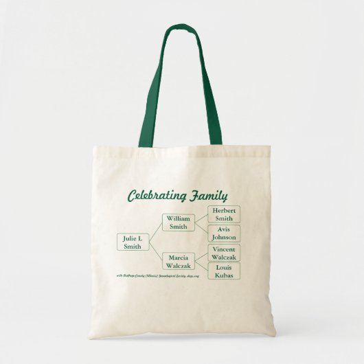 3-Gen Celebrating Family Tree Tote Bag Tragetasche (Vorne)