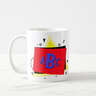 3 Geometrische Farbschichten für Anfangsbuchstaben Kaffeetasse