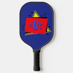 3 Geometrische Farbschichten für Anfangsbuchstaben Pickleball Schläger