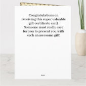 3 Geschenkgutschein Karte (Rückseite)