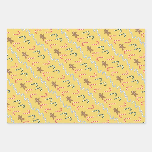 3 Gestaltung von Weihnachtsverpackungspapier -gelb Geschenkpapier Set (Vorderseite 3)