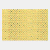 3 Gestaltung von Weihnachtsverpackungspapier -gelb Geschenkpapier Set (Vorderseite)