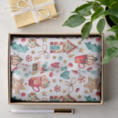 3 Gewebeblätter, Name auf zauberhaftem Weihnachtsm Seidenpapier (Geschenk)