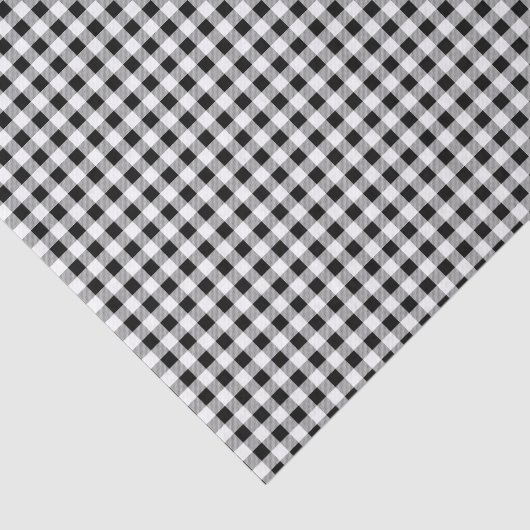 3 Gewebeblätter, Schwarz-weißes Buffalo-Karo-Muste Seidenpapier (Ausschnitt)