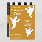 3 Ghosts Orange White Whimsical Halloween-Party Einladung (Vorne/Hinten)