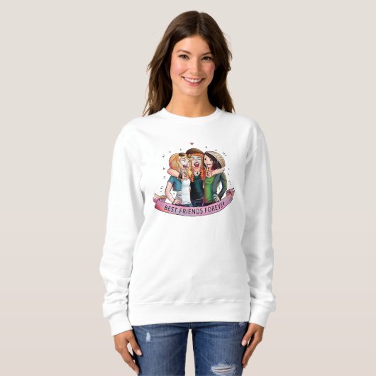 3 Girls Bester Freund Sweatshirt (Vorne ganz)