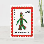 3. glückliches Jahr Karte (Vorderseite)