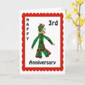 3. glückliches Jahr Karte (Gelbe Blume)