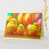 3 Gold Little Osterchicks Collection Karte (Gelbe Blume)