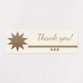 3 Gold-Text-Creme spulen Danke Labels Etiketten (Design 1)