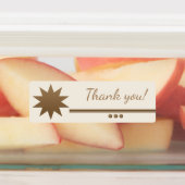 3 Gold-Text-Creme spulen Danke Labels Etiketten (Befestigt)