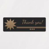 3 Gold Text schwarz teilen Danke Labels Etiketten (Design 1)