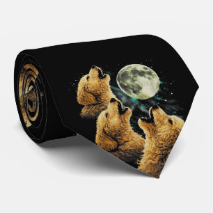 3 Golden Doodle Hunde heulen den Mond Cute Hunde Krawatte