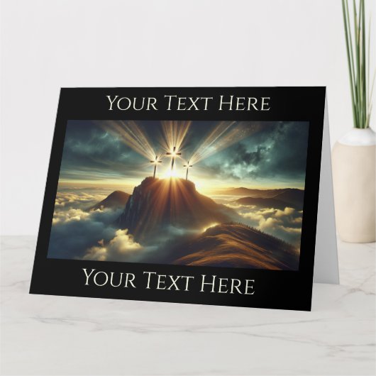 3 Goldene Kreuze auf einem Himmlischen Berg Karte (Vorderseite)