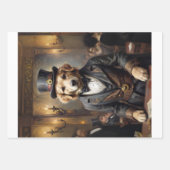 3 Goldener Retriever in der Belle Epoque Geschenkpapier Set (Vorderseite 2)