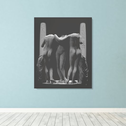 3 Graces Print Roman Art Print Stretched Leinwand (Insitu (Holzboden))