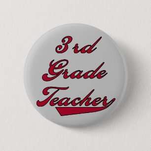 3. Grad-Lehrer-rote T-Shirts und Geschenke Button