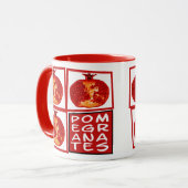 3 Granatapfelscheiben Art Deco Tasse (Vorderseite Links)