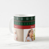 3 Grandkids Foto Collage Niedlicher Weihnachtsbaum Kaffeetasse (Vorderseite Links)