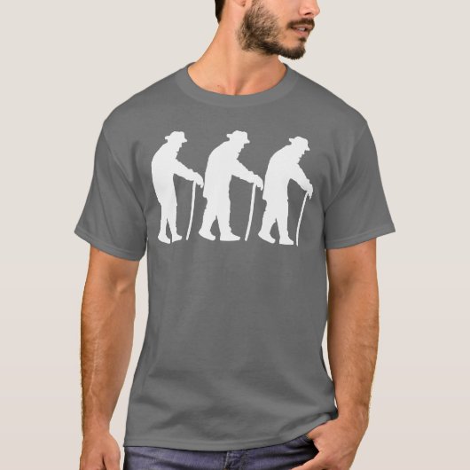 3 Grandpas Langsam Going Silhouettehree Freunde Sp T-Shirt (Vorderseite)
