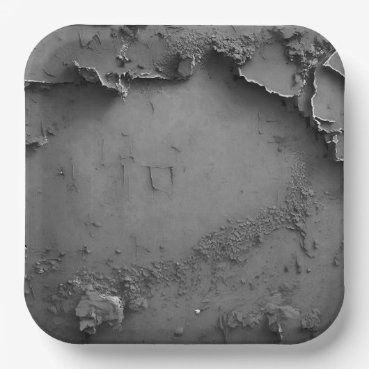 3 Grau-rustikales Design Pappteller (Vorderseite)