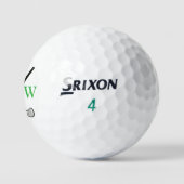 3 Green Initial Letters Crossed Clubs Monogram Golfball (Logo)