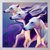 3 Greyhounds Zooming Poster (Vorne)