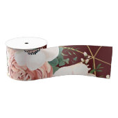 3" Grosgrain Ribbon Geometric Garden Rose Wein Ripsband (Spule)