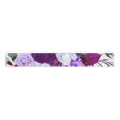 3" Grosgrain Ribbon Lavendel Hibiskus auf Weiß Ripsband (Vorderseite)