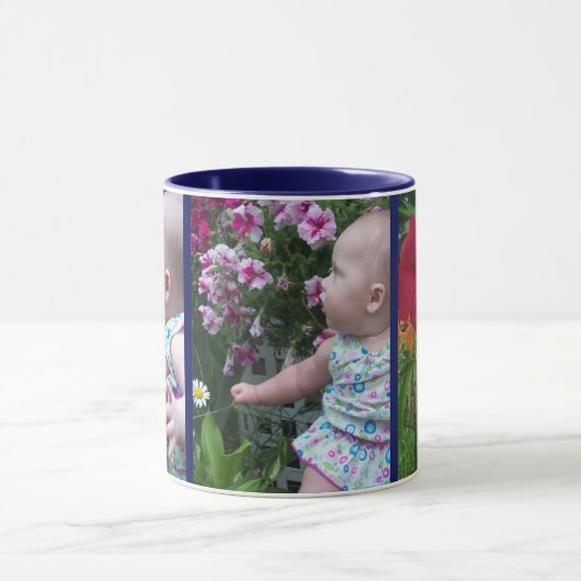 3 Große Fotos Blue Background Leichtes Upload Gesc Tasse (Zentrum)