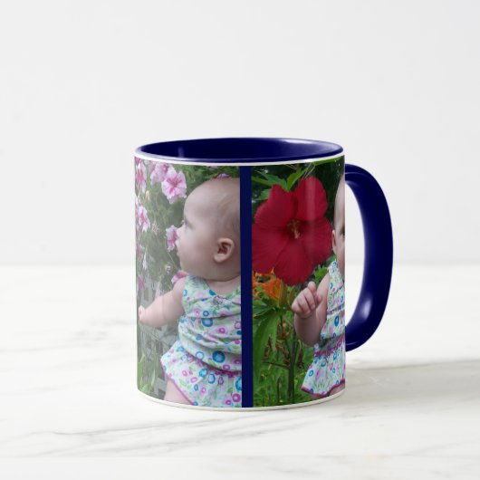 3 Große Fotos Blue Background Leichtes Upload Gesc Tasse (VorderseiteRechts)