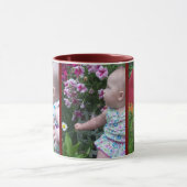 3 große Fotos Burgundy Hintergrund Easy Upload Tasse (Zentrum)